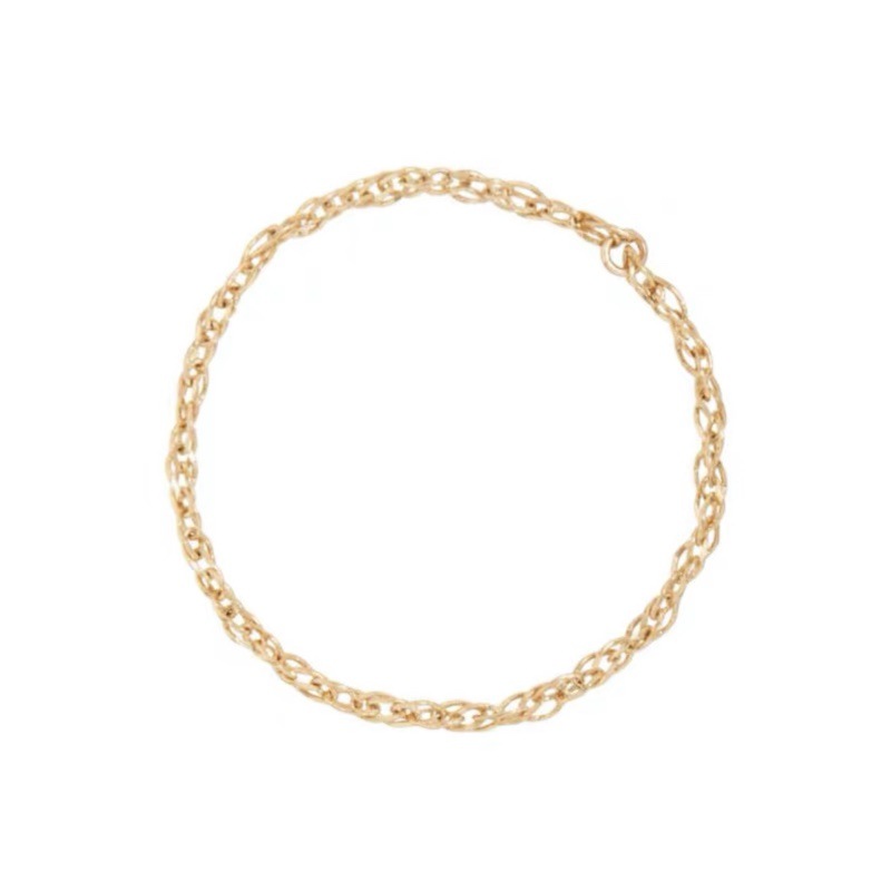 Colorful lace feeling beautiful 14K gold-wrapped ultra-fine water wave chain accompanying ring 925 sterling silver soft ring not easy to fade
