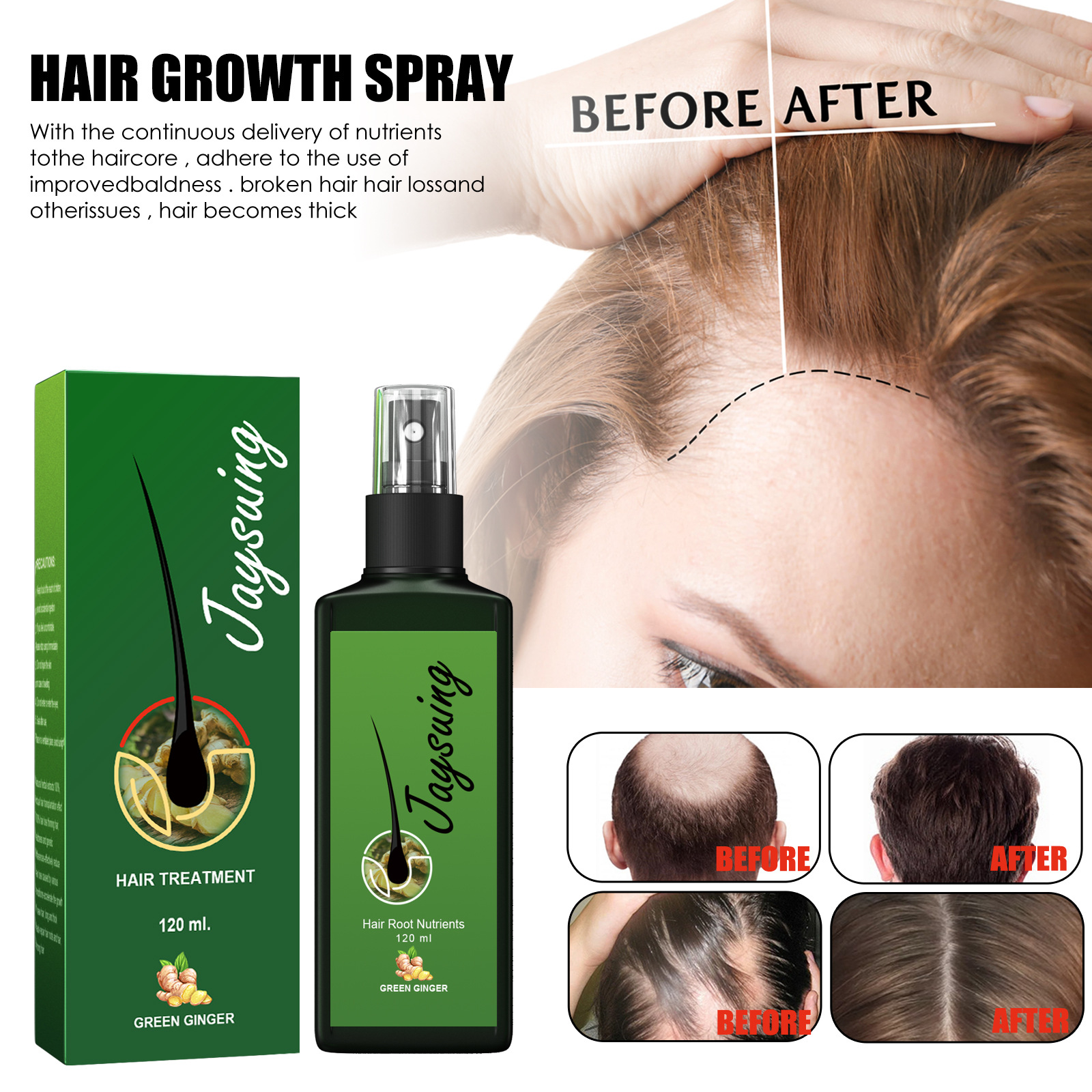 Jaysuing Hair Condiment Strong Hair Nourishing Hair Root Repair Hair Scalp Massage Nutrient