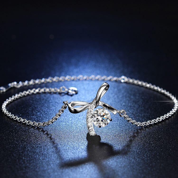 TikTok Live Supply Chain Six-claw Bow Bracelet Women's Simple Fashion Sunflower Imitation Moissanite Bracelet Wholesale