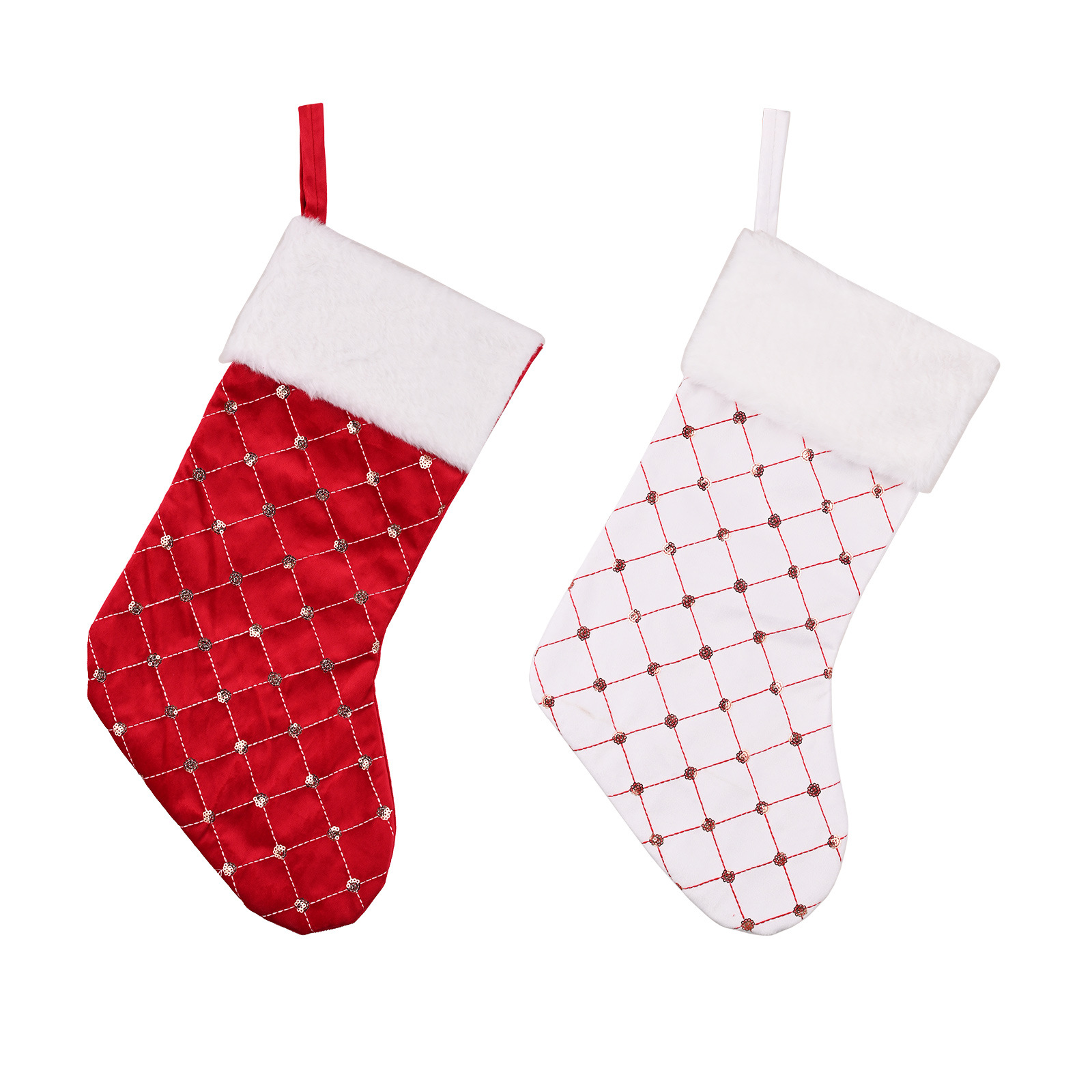 Christmas Decoration High-end Christmas Stocking Red Christmas Stocking Gift Bag Tree Hanging Gift Socks_voghion.com