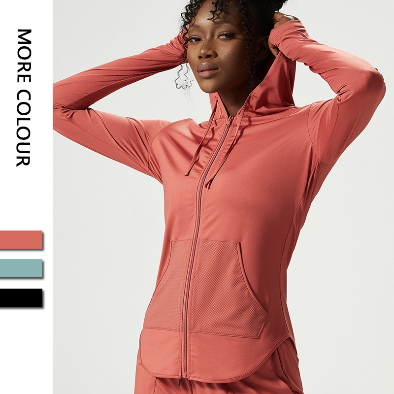 2022 Autumn Cross-border Yoga Coat Women's Thin Long-sleeved Fitness Clothes Large Size Women's Sportswear Top