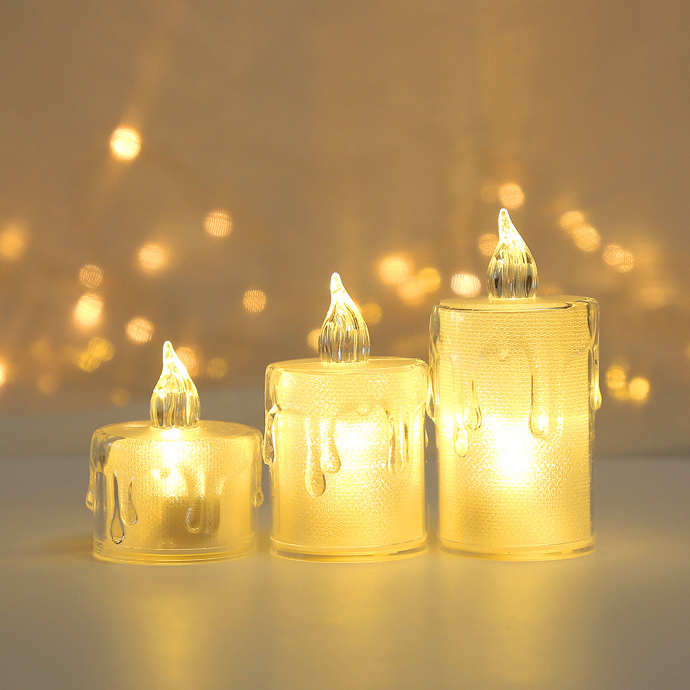 led electronic candle acrylic crystal luminous candle lamp Christmas decorative atmosphere ins mini night light