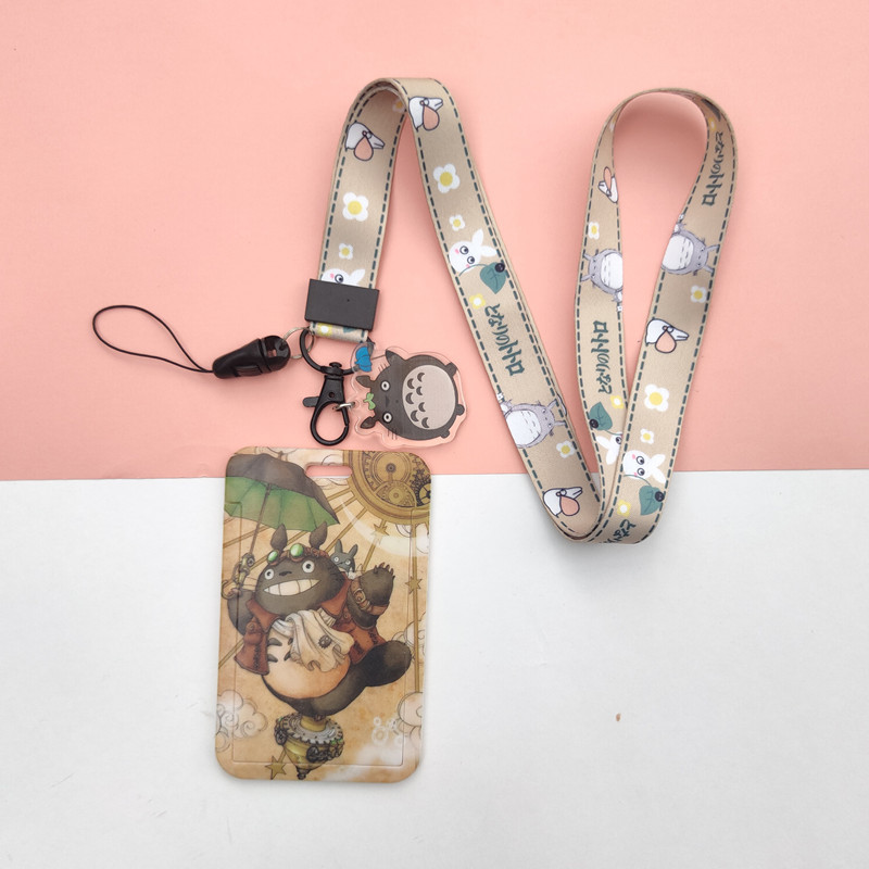 Cartoon Card Set Student Campus Meal Card Bag Plastic Badge Long Lanyard Access Card Bus Subway IC Card Protective Cover