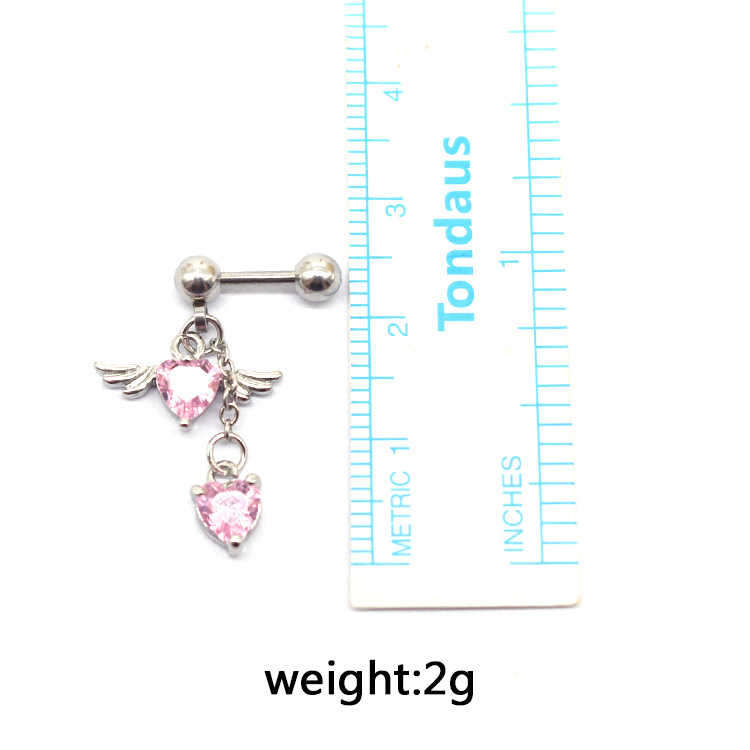 Gaby Europe and the United States cross-border heart-shaped wings ear bone nails Angel Wings earrings earrings pendant earrings factory spot