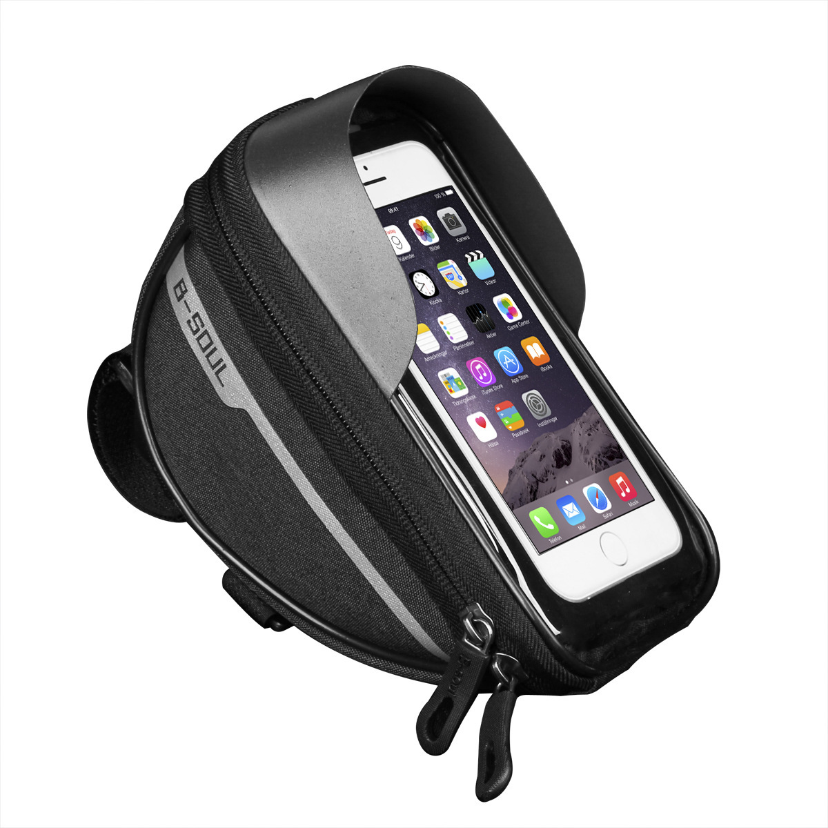 B- SOUL bicycle bag bicycle handlebar bag front beam brim bag riding water-repellent bag touch screen mobile phone bag_voghion.com