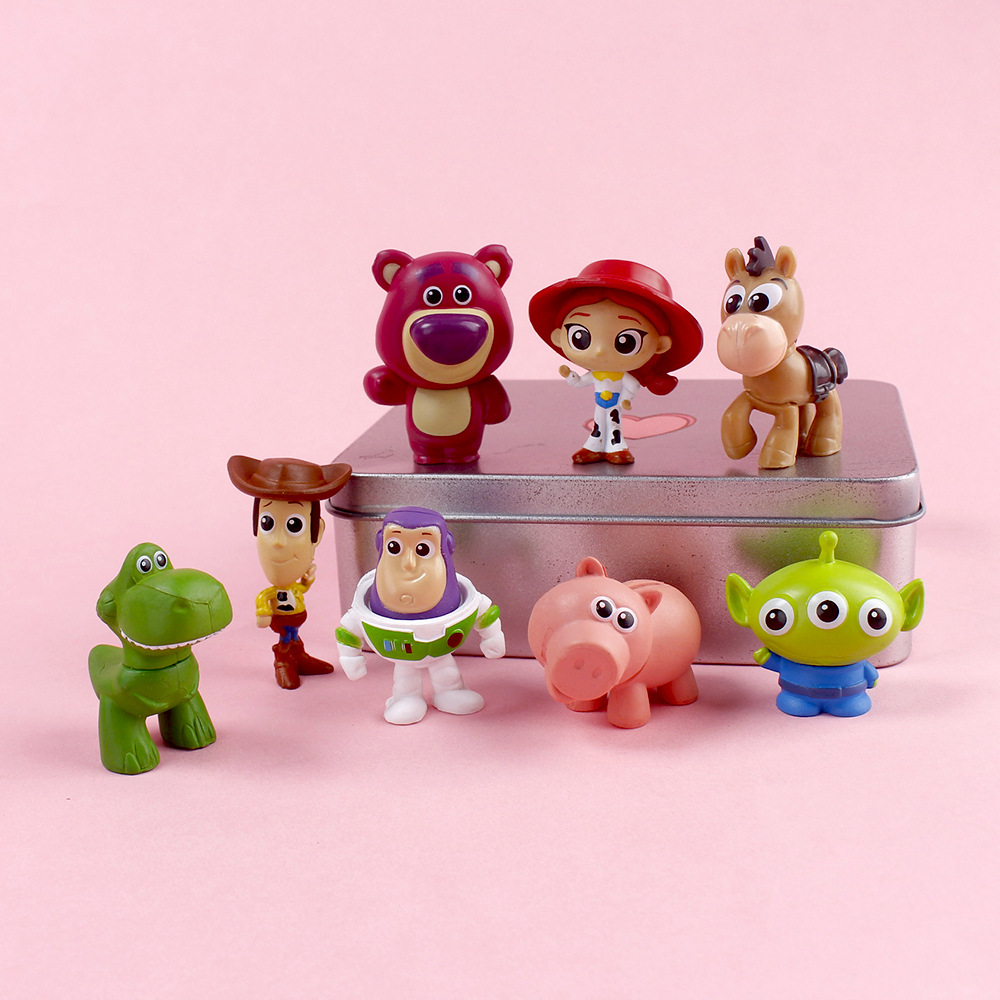 Toy Story Ornaments Buster Lightyear Strawberry Bear Three-eyed Cake Decoration Ornaments Gashapon Blind Box Doll