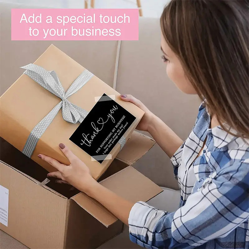 Cross-border wholesale Black thank you card coated paper card thank you gift card packaging English card