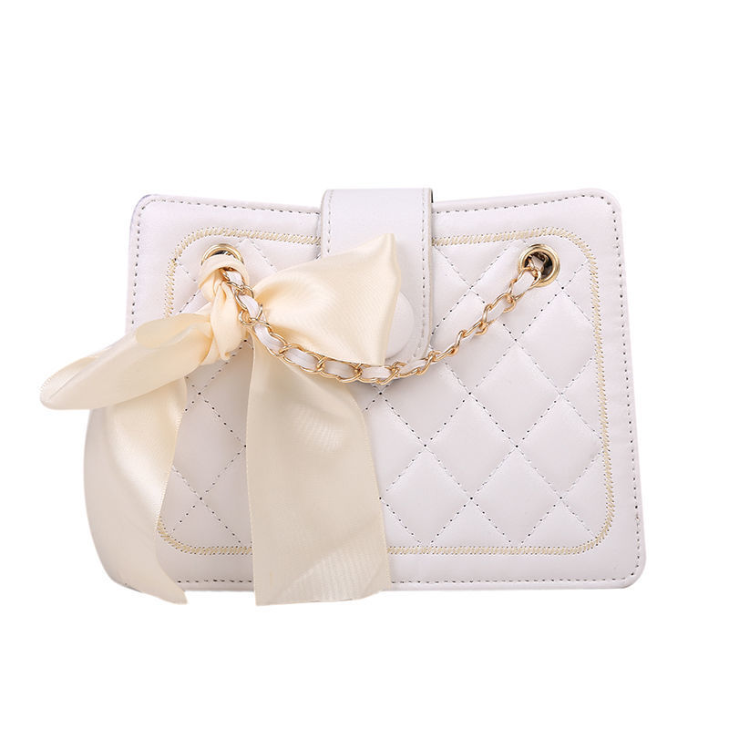 Autumn Silk Scarf Bag Women's 2023 New Fashion Rhombic Chain Bag Texture Shoulder Underarm Bag Crossbody Bag