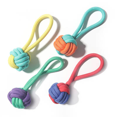 Factory wholesale color matching polypropylene woven molars resistant to bite clean new dog toys pet toy ball dog supplies