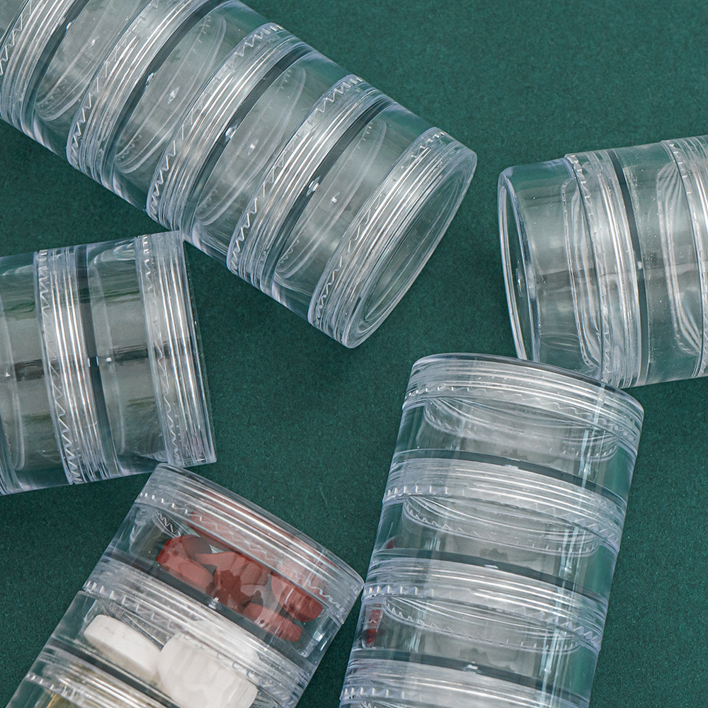 Portable Food Grade Sealed Moisture-Proof One Week Small Storage Tablets Capsule Mini Classification Medicine Box