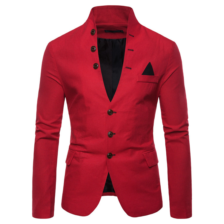 2023 Foreign Trade Cross-border European Suit Multi-button Decorative Casual Collar Suit Fashion Suit Jacket Men Wholesale