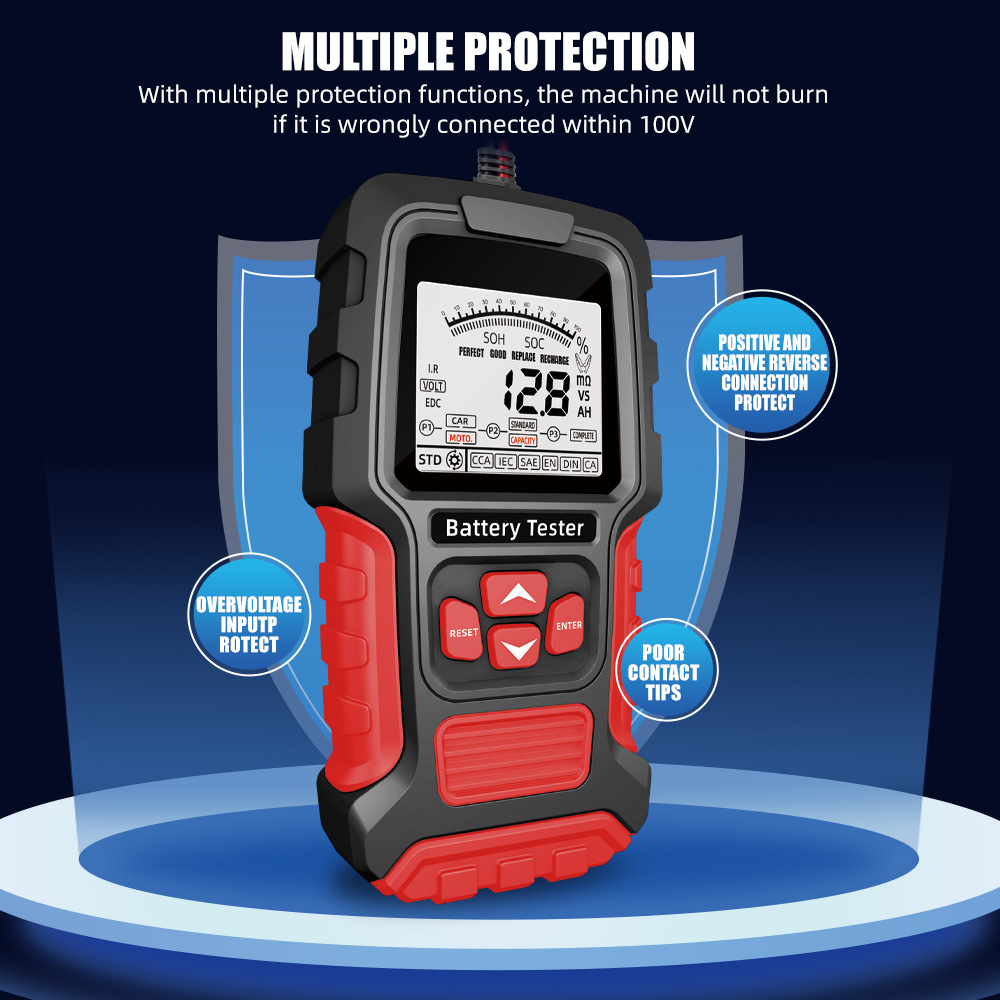 E-FAST intelligent battery detector digital display parameters 12V/24V car battery internal resistance tester