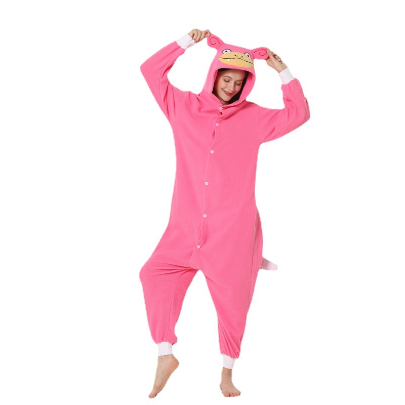 Cross-border Amazon polar fleece artifact Baby series Halloween cartoon animal one-piece pajamas couple pajamas