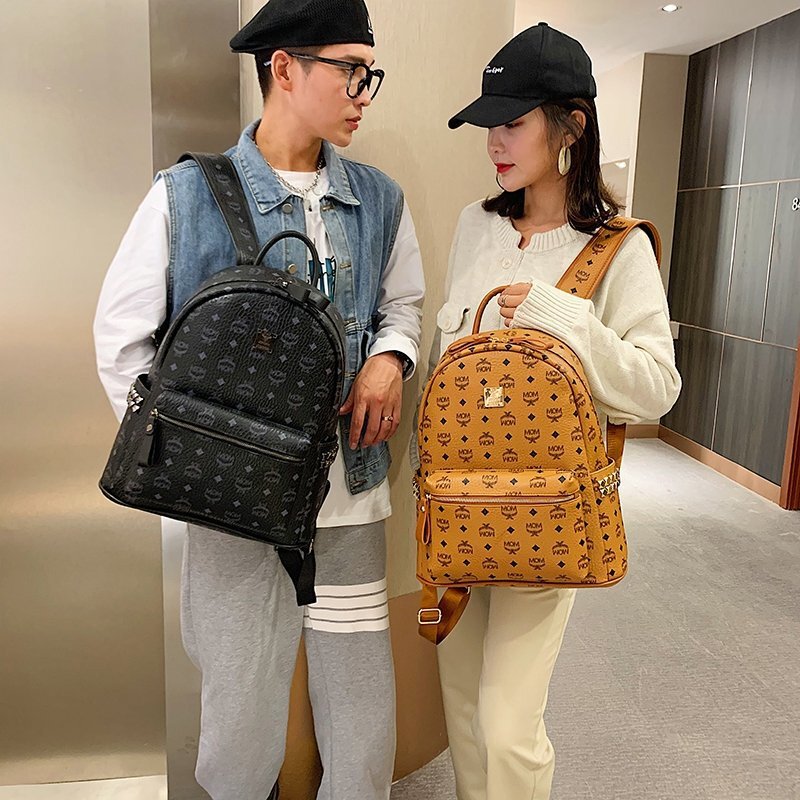 大容量リュックサック男女ファッション軟皮大学生カバン2024新型韓国版百合旅行リュックサックブーム|undefined