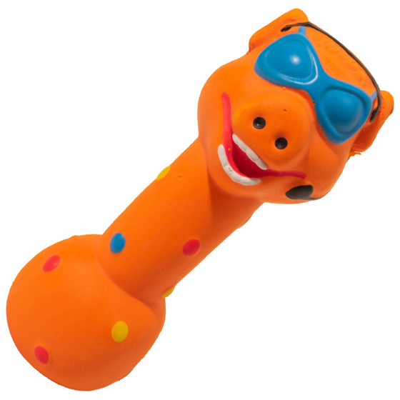 24 new pet latex toy animal shape barbell dog toy molar tooth cleaning monkey pig dumbbell