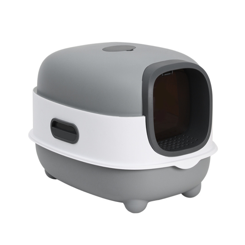 Oversized cat litter box UV sterilization fully enclosed cat toilet automatic deodorization flip cover cat excrement basin wholesale