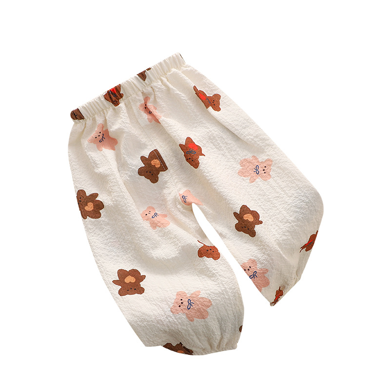 2023 Summer New Children's Korean-style Anti-mosquito Pants Boys and Girls Baby Casual Nine-point Breathable Sports Pants Children's Pants