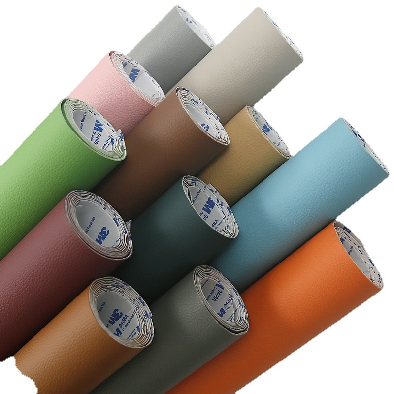 Cross-border tremolo litchi pattern 3M self-adhesive leather repair subsidy seat leather bed head hole sofa repair patch leather patch