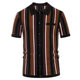 Amazon New Men's Summer Cardigan Knitted T-shirt Short Sleeve Lapel Striped Casual Polo Shirt Men SY0110