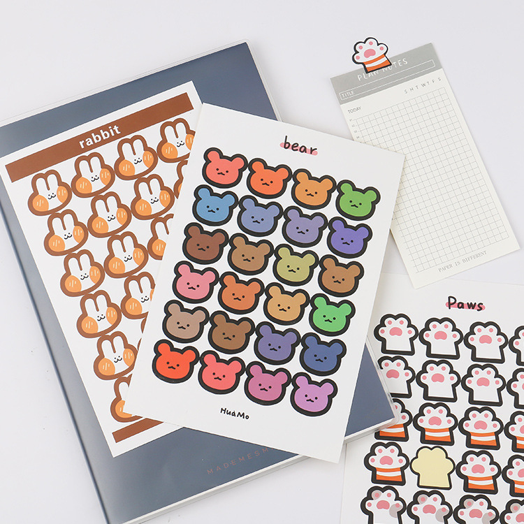 Morandi Color Decorative Sealing Sticker Simple Dot Gradient Love Cartoon Hand Account Card Mobile Phone Creative Sticker