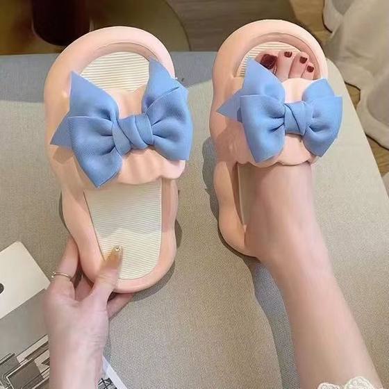 Bow Princess Sandals Women's Summer Outdoor Thick Bottom Slippers Indoor Home Non-Slip Soft Bottom 2023 New Style
