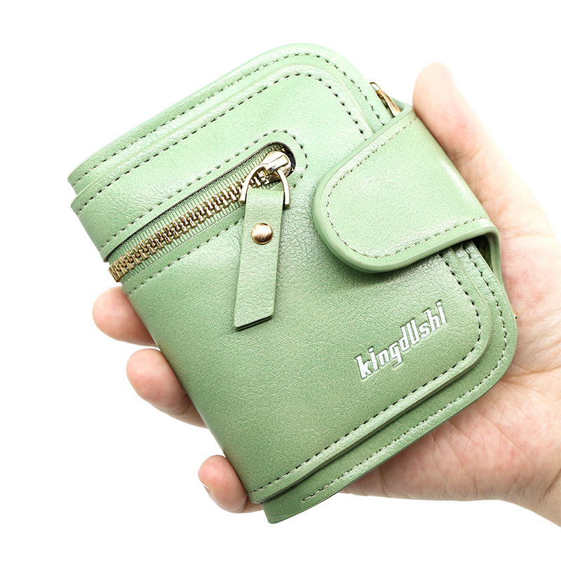 Factory Direct Women's Short Wallet Zipper Buckle PU Leather Large Banknote Multi-card Change Bag Women's Hand Bag