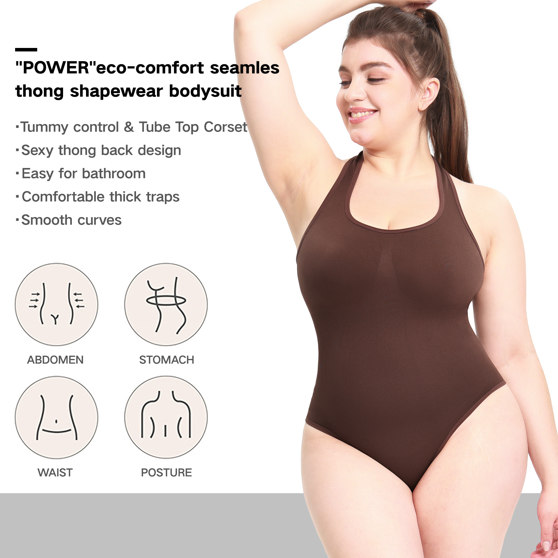 Patented Corset Body Shaping Clothing T-shaped plus size Hanging Neck Shaping Clothing Tight Waist Leverment Women's Боди