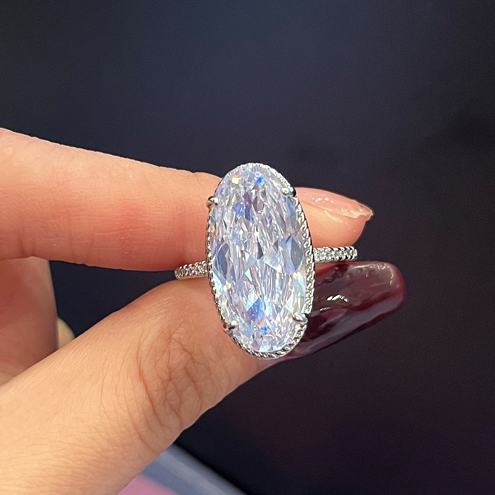 Gioielli e accessori Anello speciale Argento Semplice Anello da donna a forma di uovo d'oca Zircone Gioielli da sposa di lusso_voghion.com