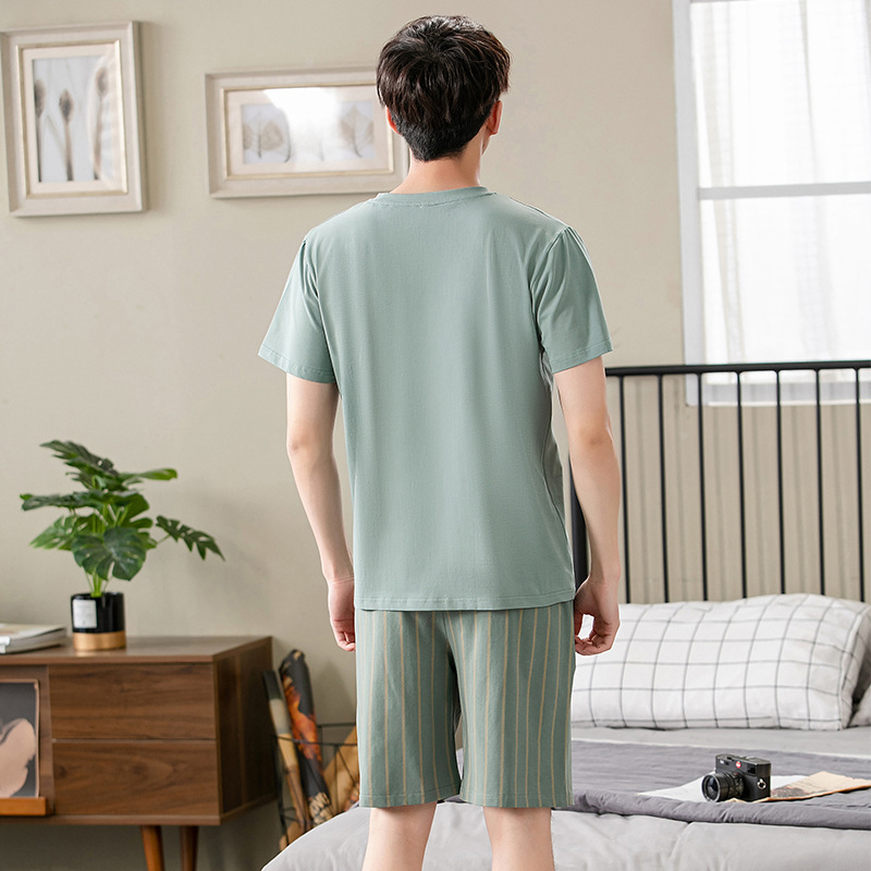 Pajamas Men's Summer Modal Cotton Silk Cool Short-sleeved Shorts Men's Ice Silk Summer Home Suit Teenagers