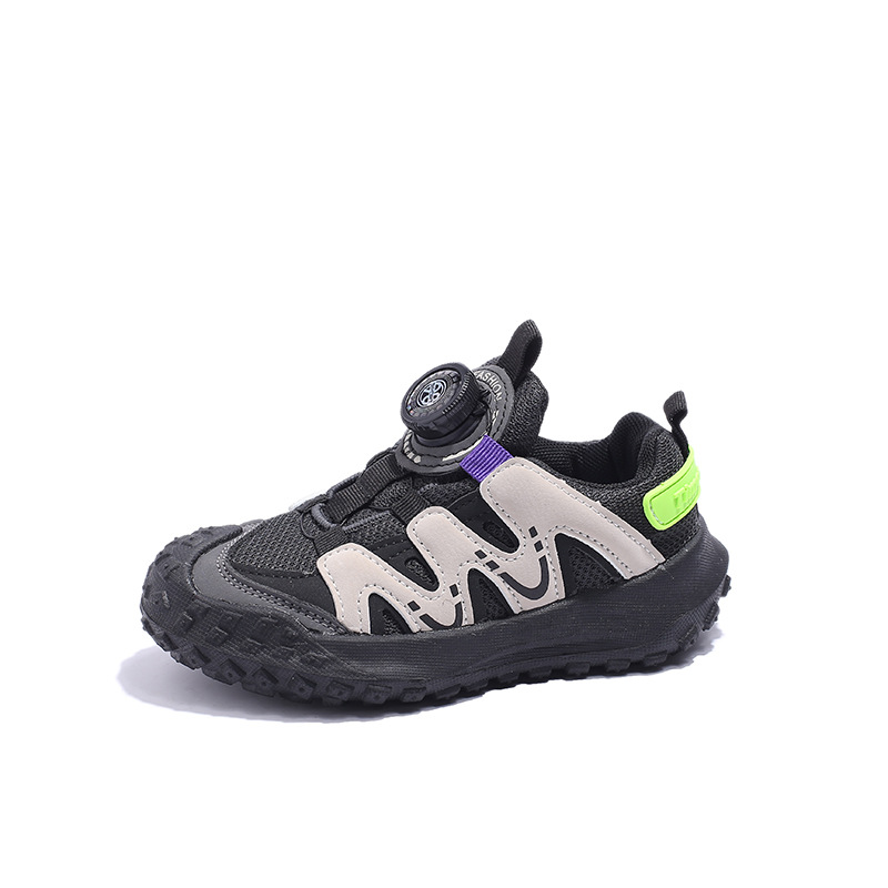 Girls' sneaker 2023 spring and autumn children's shoes rotating button autumn new little girl lightweight argan shoes