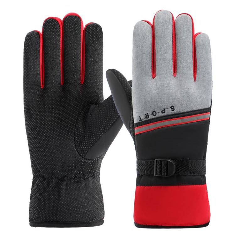 2023 Winter thickened extra large gloves men's sports windproof reflective cycling ski warm gloves