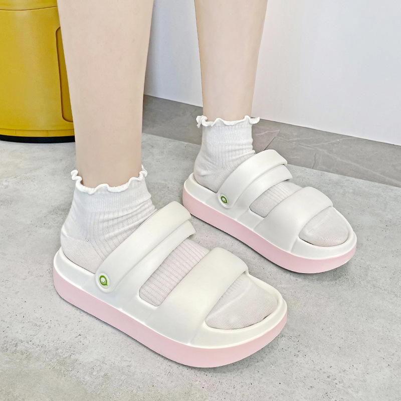Summer Couple Home Slippers 4cm Thick Bottom Household Outdoor Sandals and Slippers Wholesale Feeling Soft Bottom Sandals and Slippers