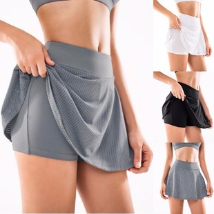 Cross-border 2023 New European and American Running Fitness Fashion Sports Skirt High Waist Yoga Women's Anti-walking Skirt
