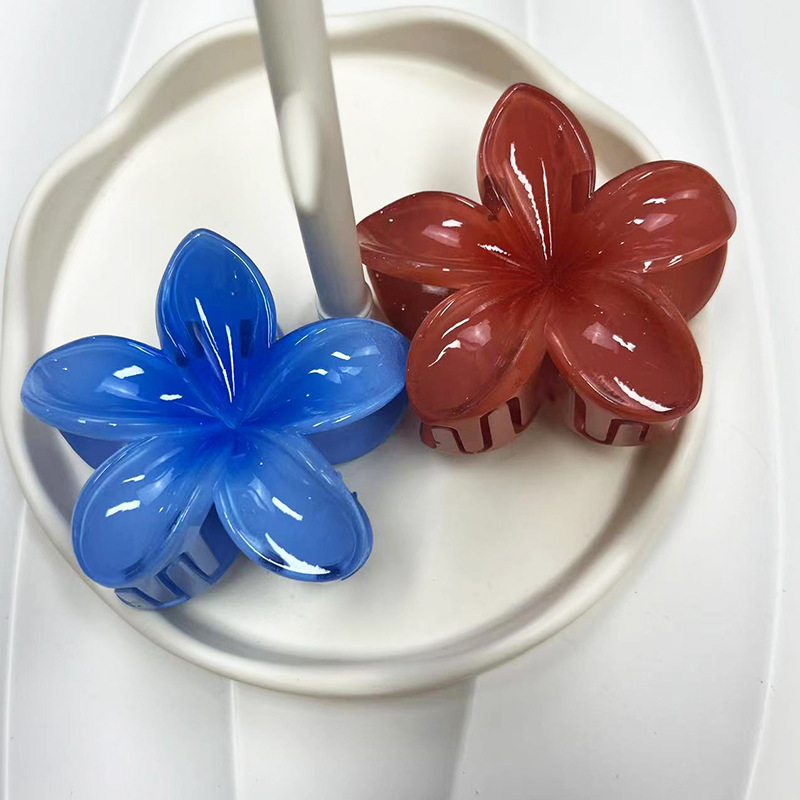Cross-border egg flower gripper gradient candy color Flower Fashion holiday hot sale back head updo shark clip hair accessories_voghion.com