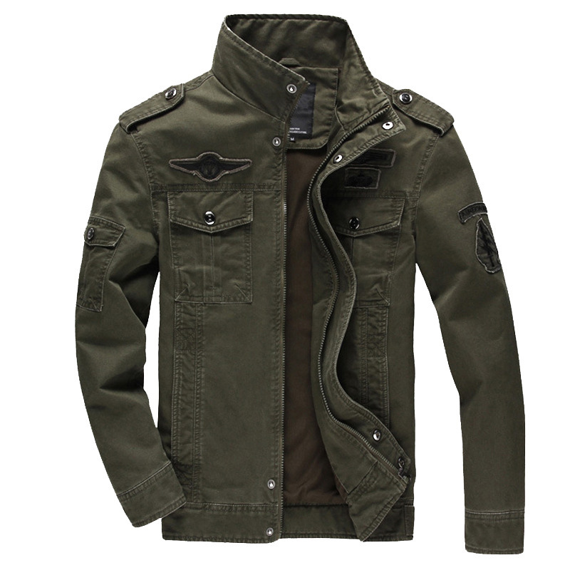 2023 Foreign Trade Amazon Spring New Men's Casual Cotton Military Jacket Outdoor Loose Large Size Workwear Jacket