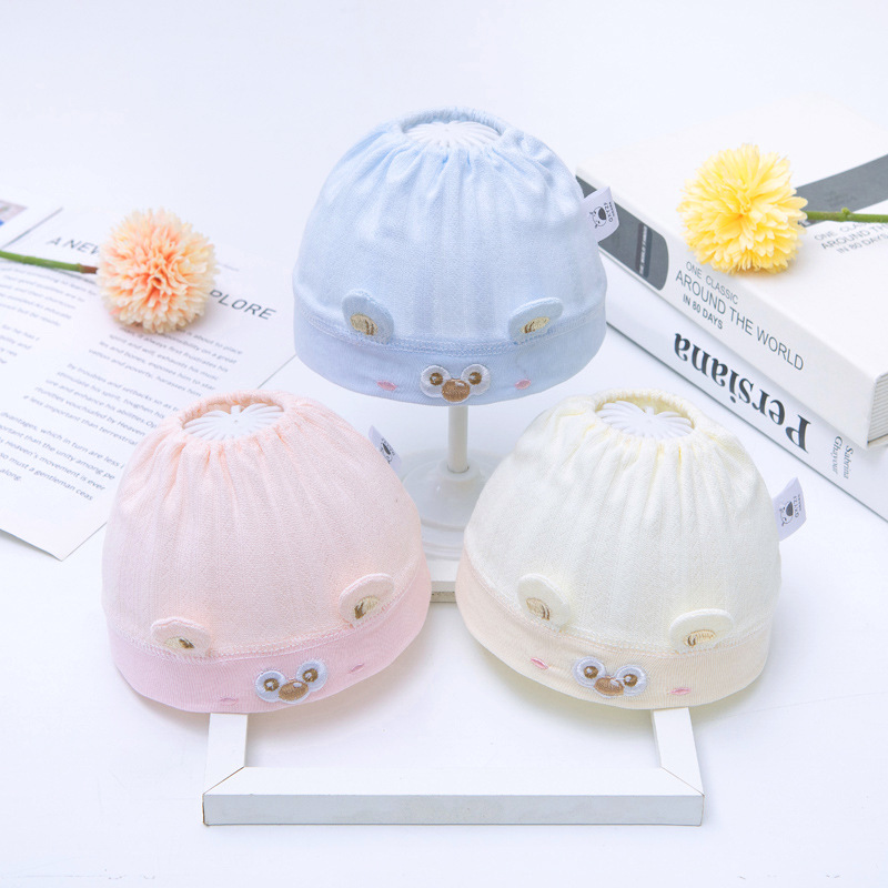 Baby hat summer thin newborn halogen door fetal cap cotton breathable newborn baby empty top cool hat wholesale
