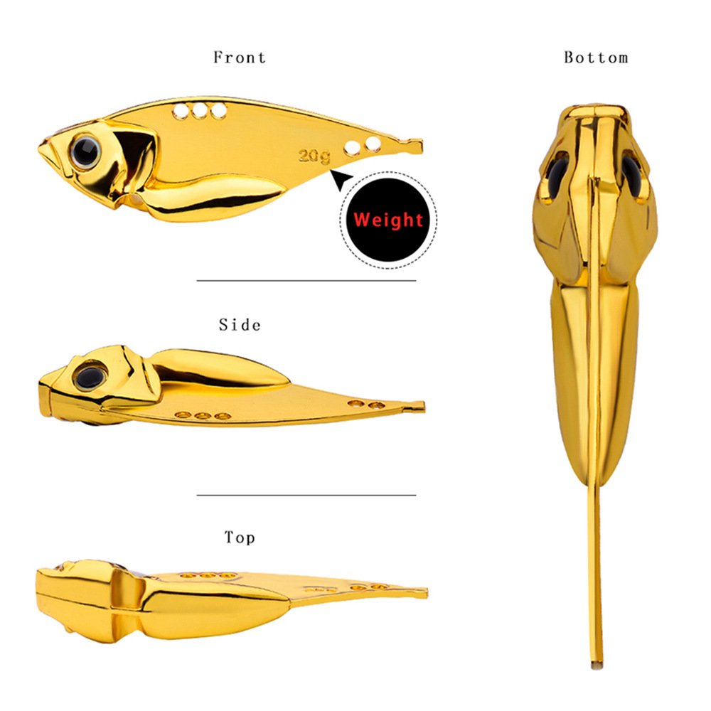 Submerged VIB lure gold/silver metal sequin lure lure lure lure bionic bait for sea bass far cast bait