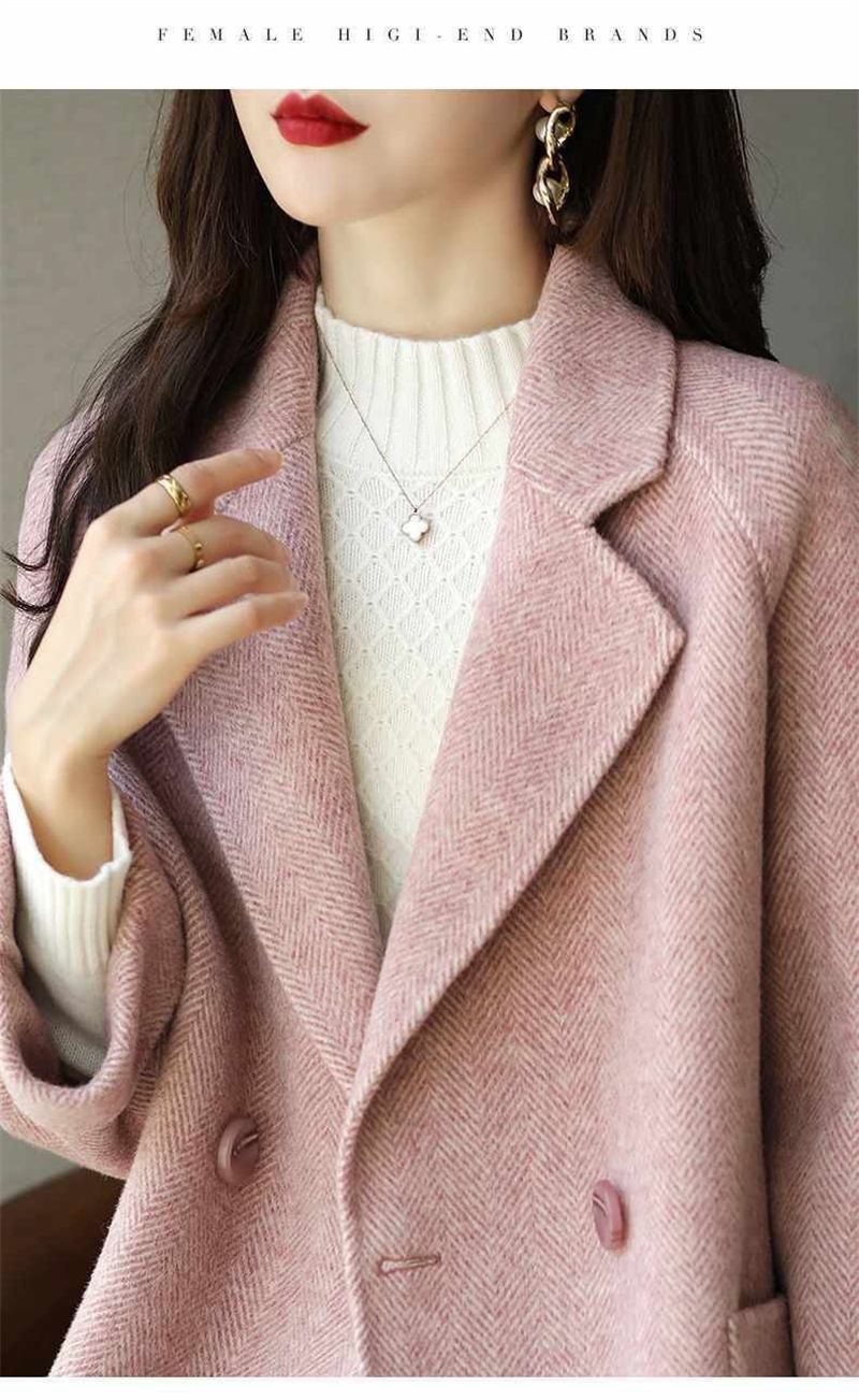 Mid-length woolen coat for women 2022 autumn and winter New loose slimming versatile Western style woolen coat trendy thick_voghion.com