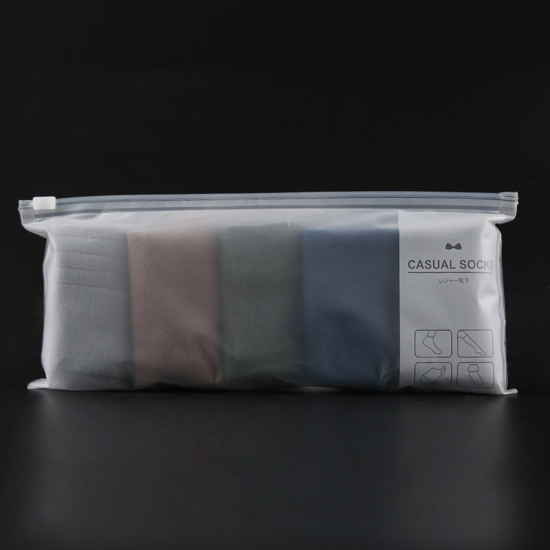 Spot wholesale socks packaging bag boat Socks packaging bag PE frosted zipper bag horizontal and vertical version of a variety of specifications optional