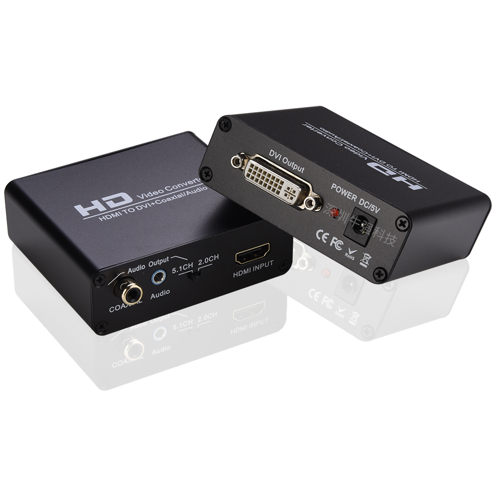 HDMI to DVI converter with coaxial 3.5 Audio output HDMI to DVI + Audio converter