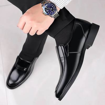 Men's Business Foreign Trade Leather Shoes Formal Men's Leather Shoes Cross-border Leather Shoes Middle-aged and Elderly Dad's Work Leather Shoes Black Leather Shoes