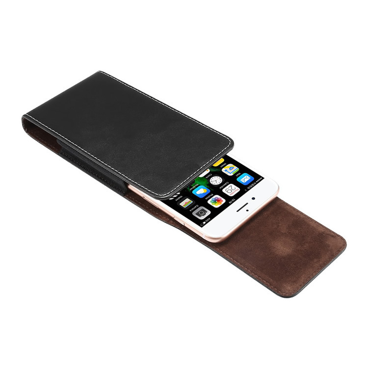 Men's Mobile Phone Pocket Wearing Belt Suitable for Huawei oppo Apple vivo Xiaomi Red Rice Old Age Vertical Leather Case