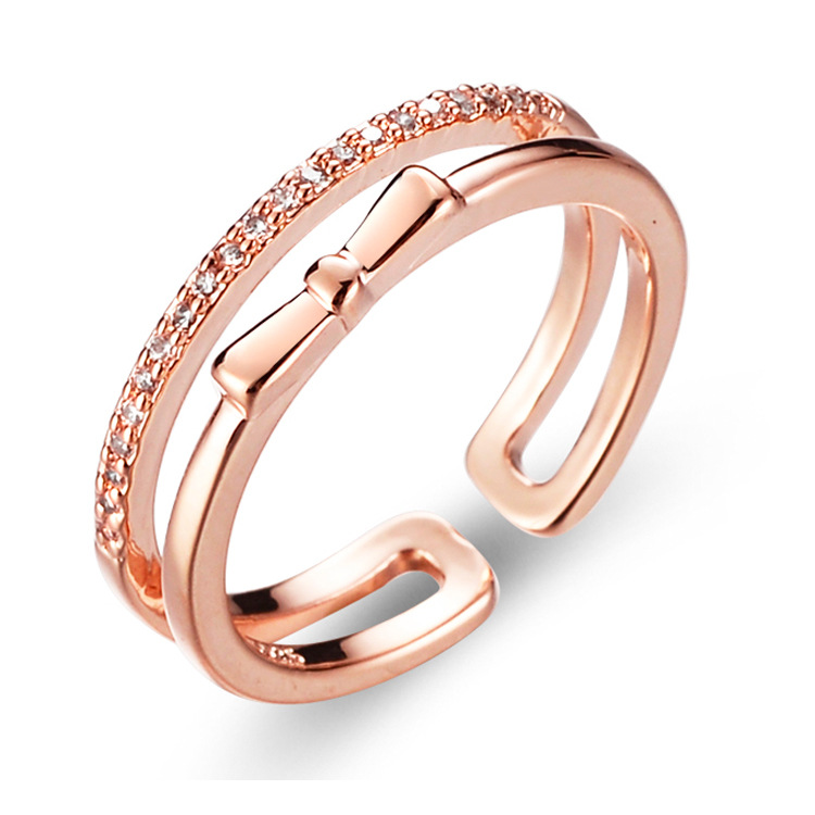 Korean Fashion Personalized ins Trendy Ring Women's Niche Design Light Luxury Cold Style Open Zircon Ring High-grade Sense