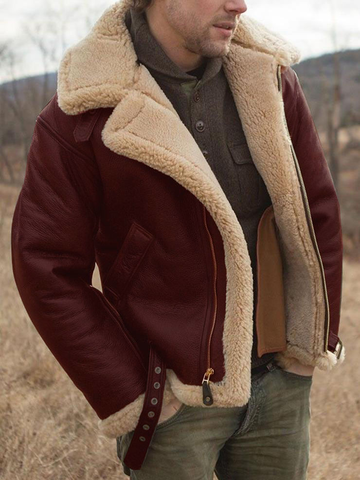Thickened spot Amazon independent station new fur one men's coat long sleeve faux fur