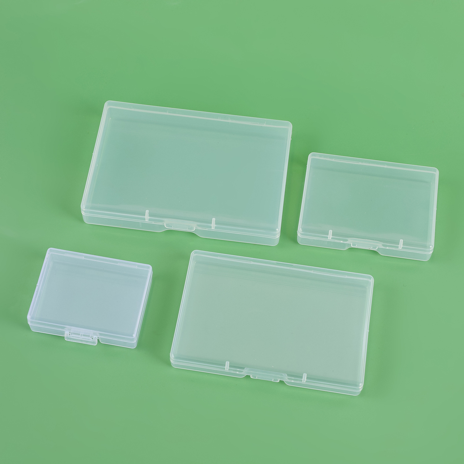 Flat Box Small Box Plastic Box Accessories Box Fish Hook Transparent Rectangular Electronic Parts Tool Business Card Storage Box