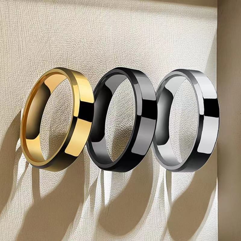 Stainless steel ring ring couple ring cold a pair of niche titanium steel ring 4mm6mm niche does not fade