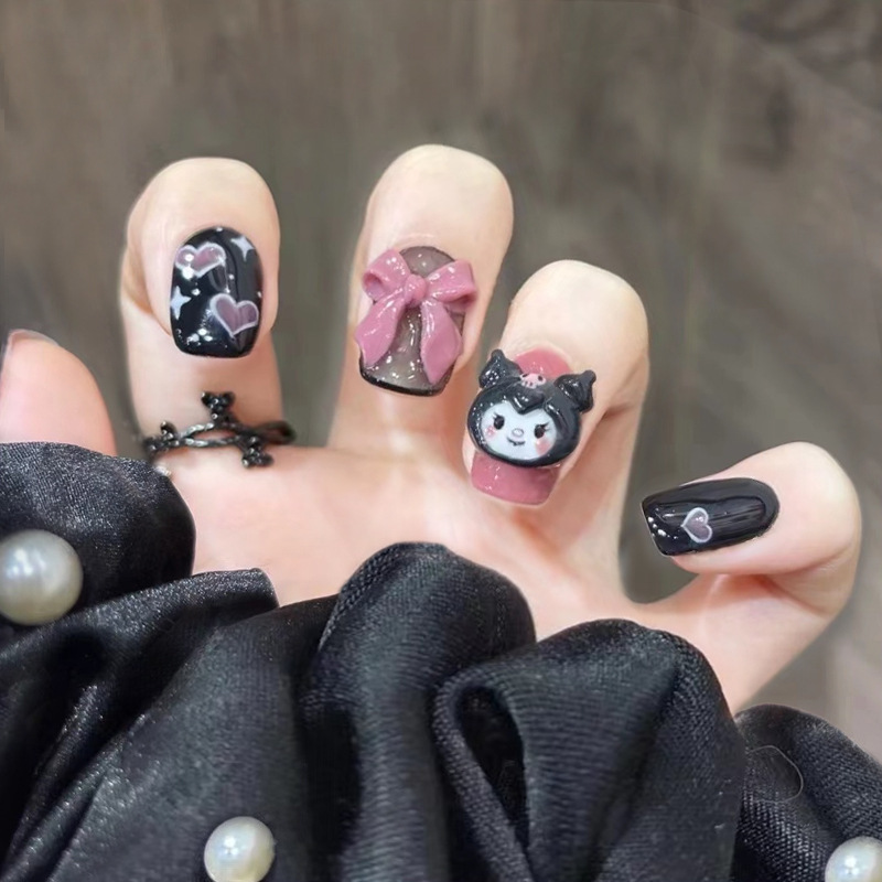 New three-dimensional phototherapy wholesale bow Flash blush French diamond hand-worn nail nail nail stickers