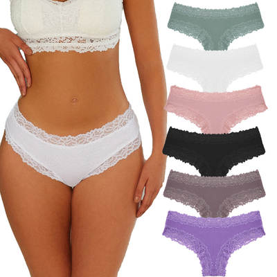 Cross-border new ladies underwear cotton crotch briefs comfortable sexy mid-waist thread cotton briefs