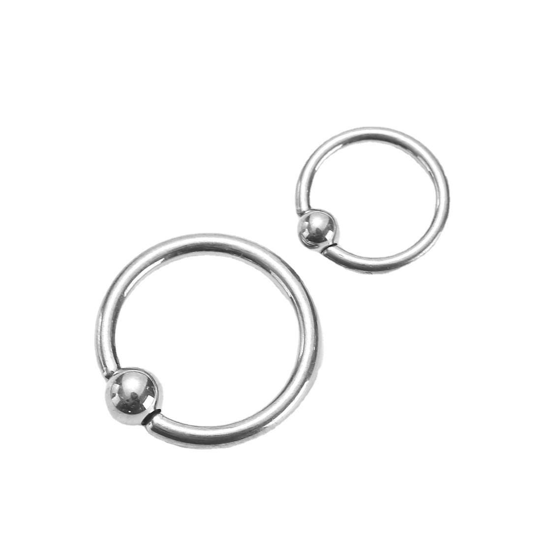 Cross-border titanium steel stainless steel snap ball ring spring ring PA ring BCR ring puncture jewelry