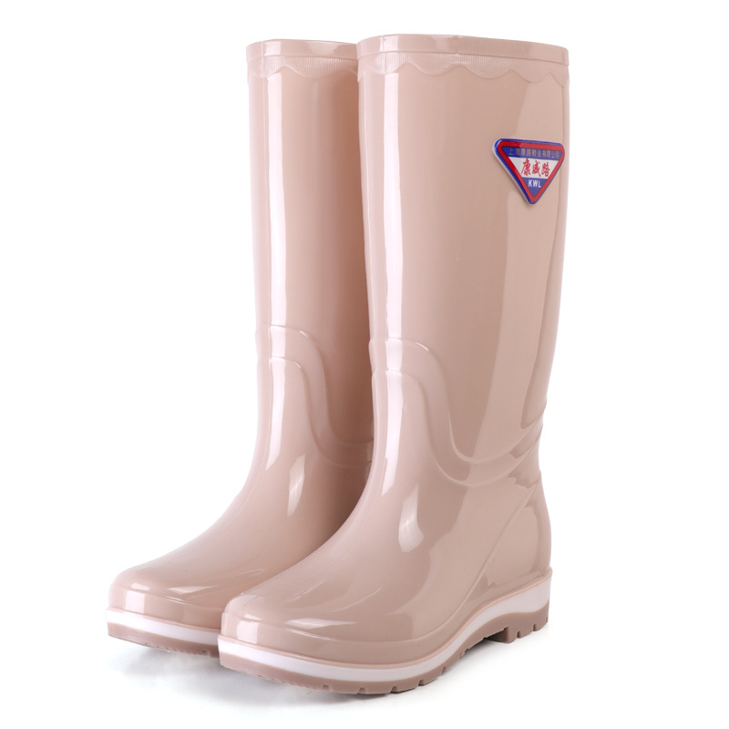 2024 new women's long rain boots women's non-slip fashion waterproof mid-calf kitchen work water shoes women
